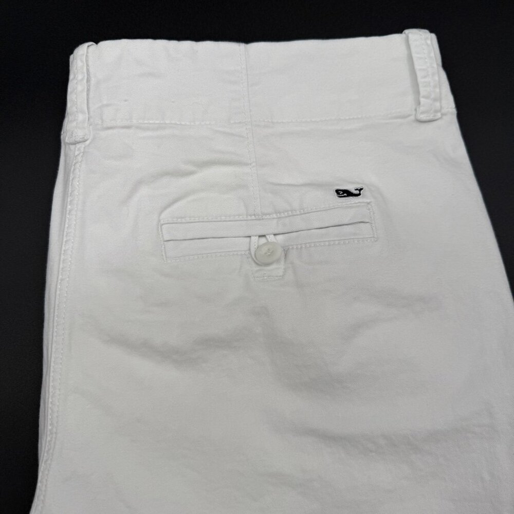 Vineyard Vines Women’s 14 White Chino Stretch Shorts Whale Logo Preppy Casual